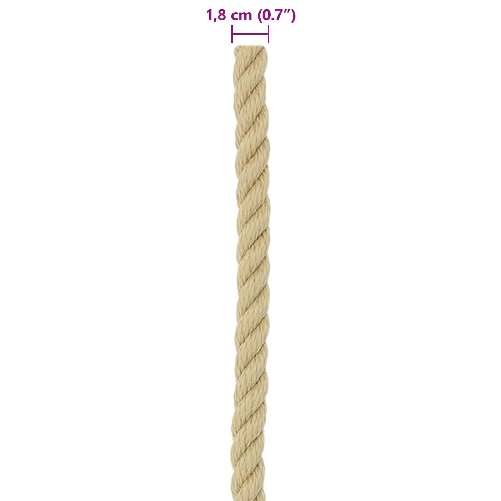 Boottouw 100 m 1.8 Naturel PP