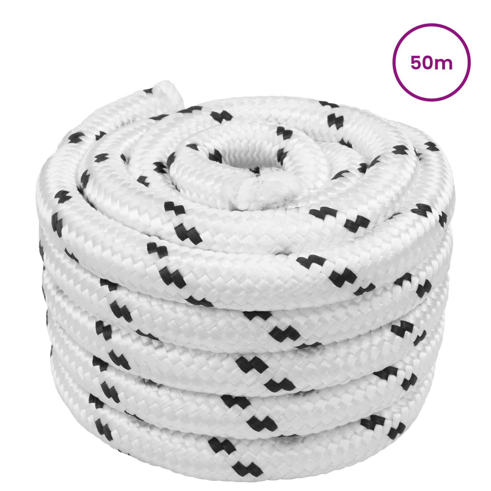 Boottouw Wit 50 m Polyester