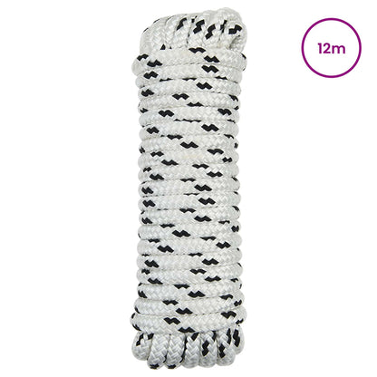 Boottouw 12 m 1 Wit en zwart Polyester