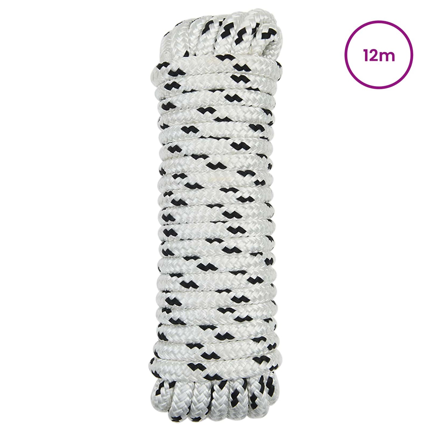 Boottouw 12 m 2 Wit en zwart Polyester