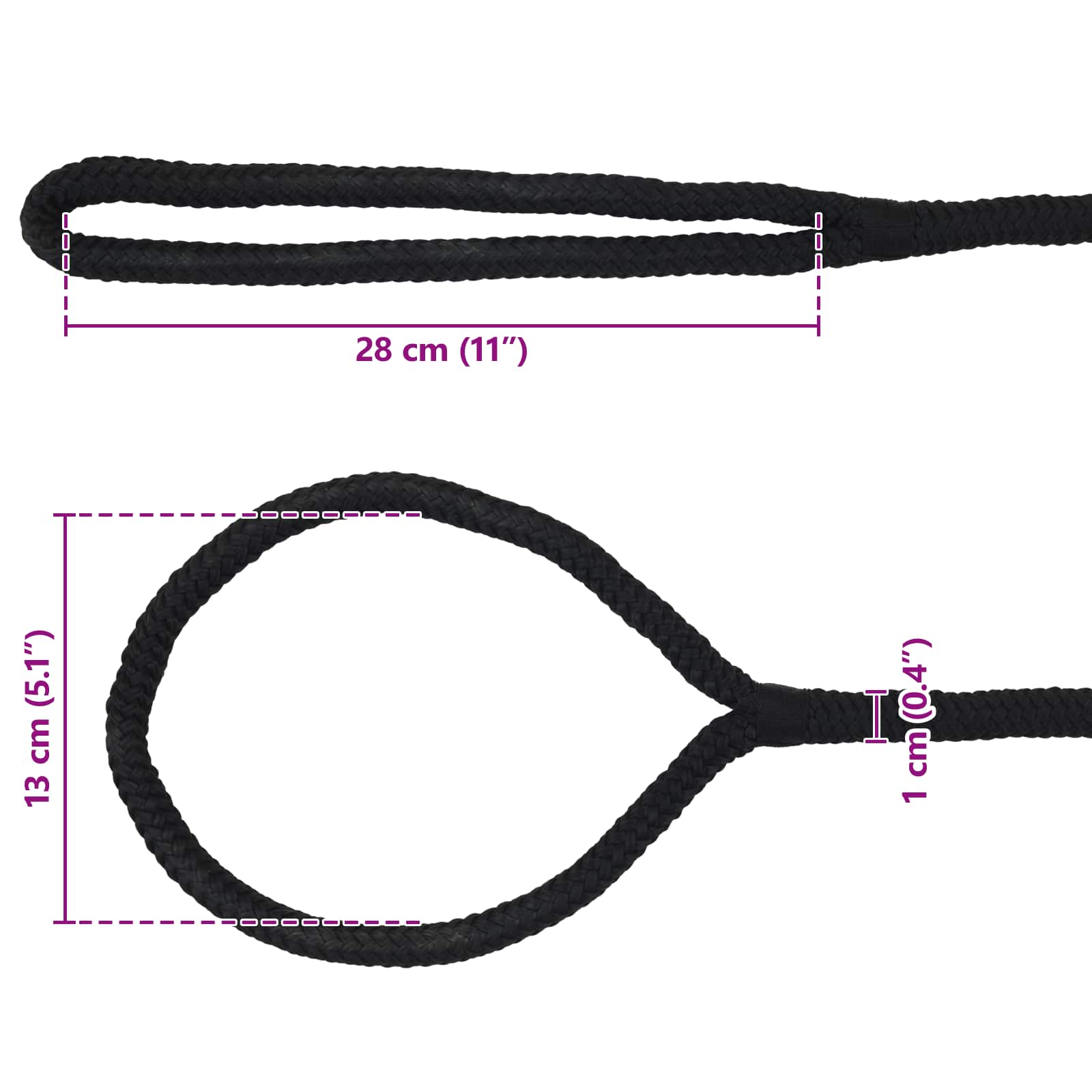 Boottouw 6 m 1 Zwart Polyester