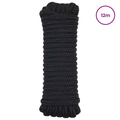 Boottouw 12 m 1.2 Zwart Polyester