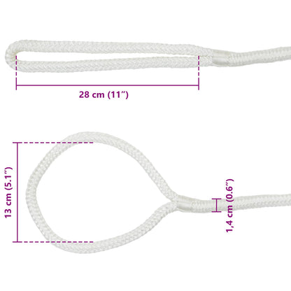 Boottouw 6 m 1.4 Wit Polyester