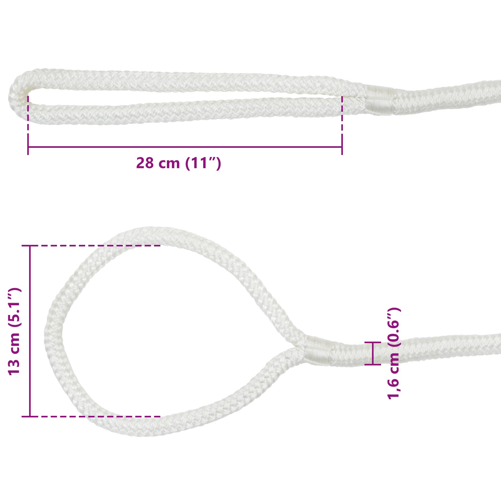 Boottouw 15 m 1.6 Wit Polyester