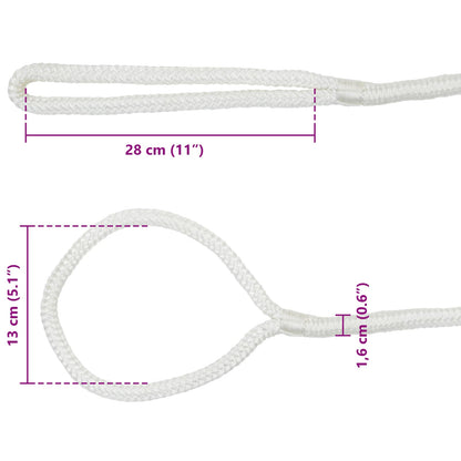Boottouw 15 m 1.6 Wit Polyester