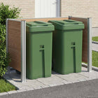 Afvalbak schutting 161x85x115 cm aluminium WPC bruin