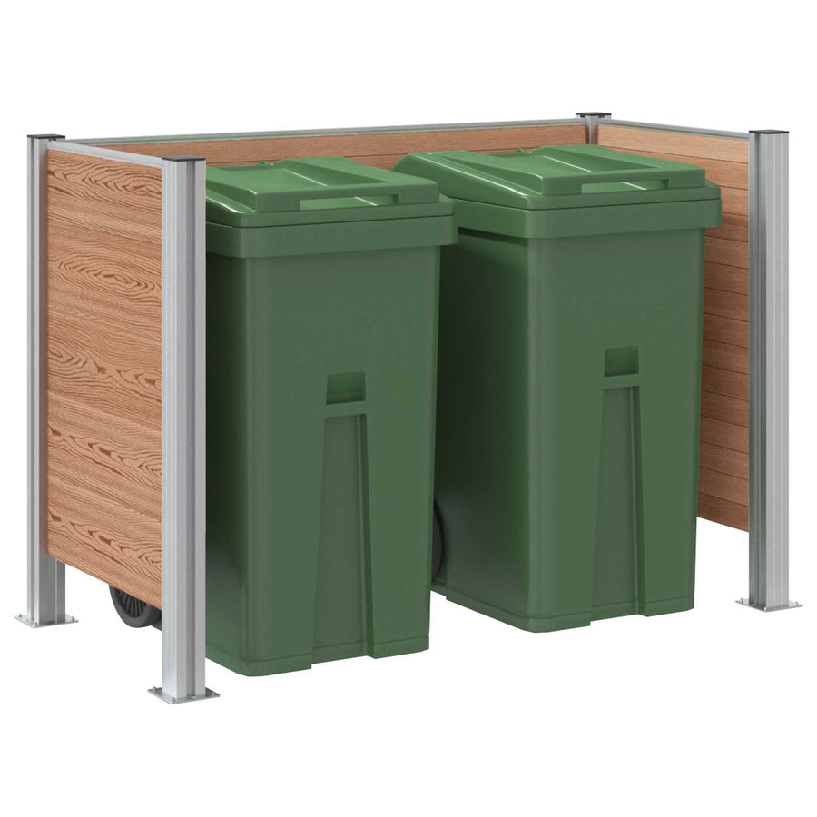 Afvalbak Schutting Bruin 161 x 85 x 115 cm Aluminium en WPC