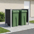 Afvalbak schutting 161x85x115 cm grijs aluminium WPC