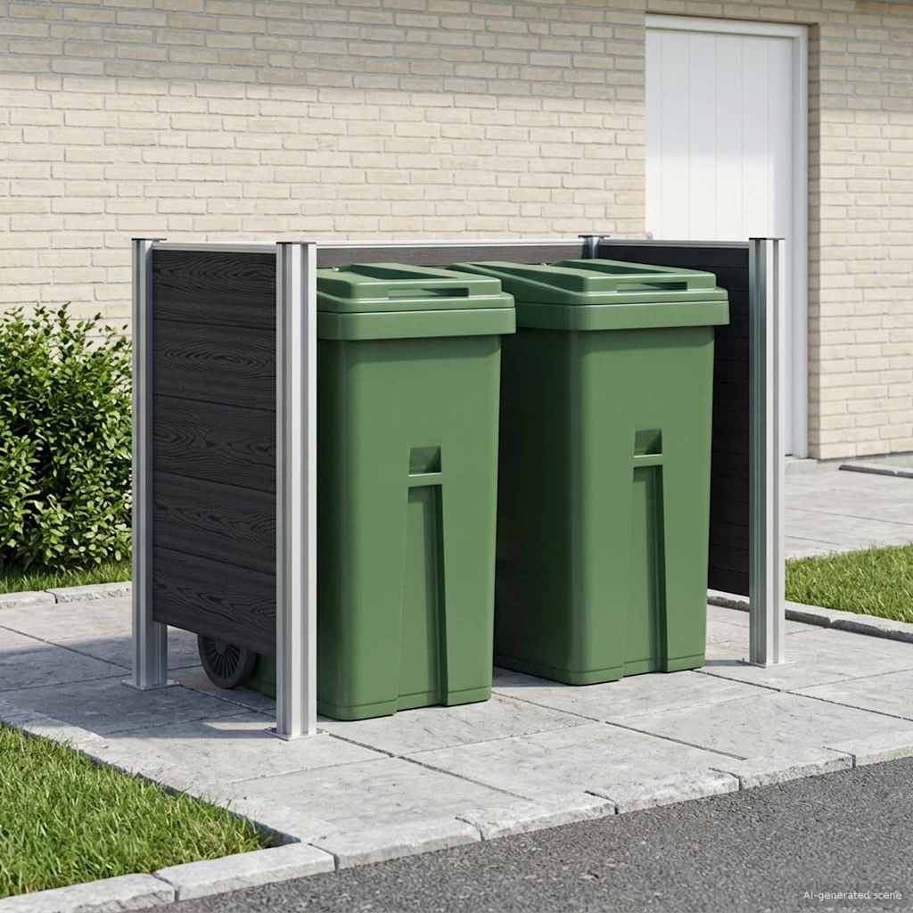 Afvalbak Schutting Grijs 161 x 85 x 115 cm Aluminium en WPC