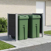 Afvalbak schutting 161x85x115 cm grijs aluminium WPC