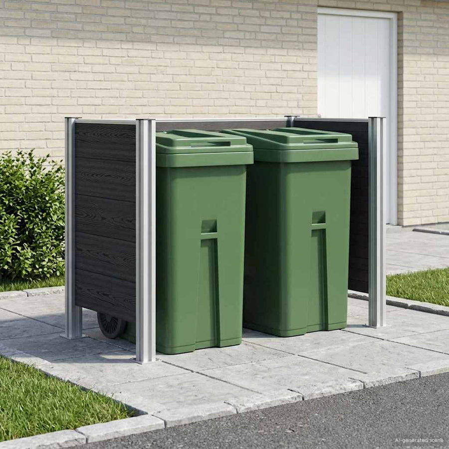 Afvalbak Schutting Grijs 161 x 85 x 115 cm Aluminium en WPC