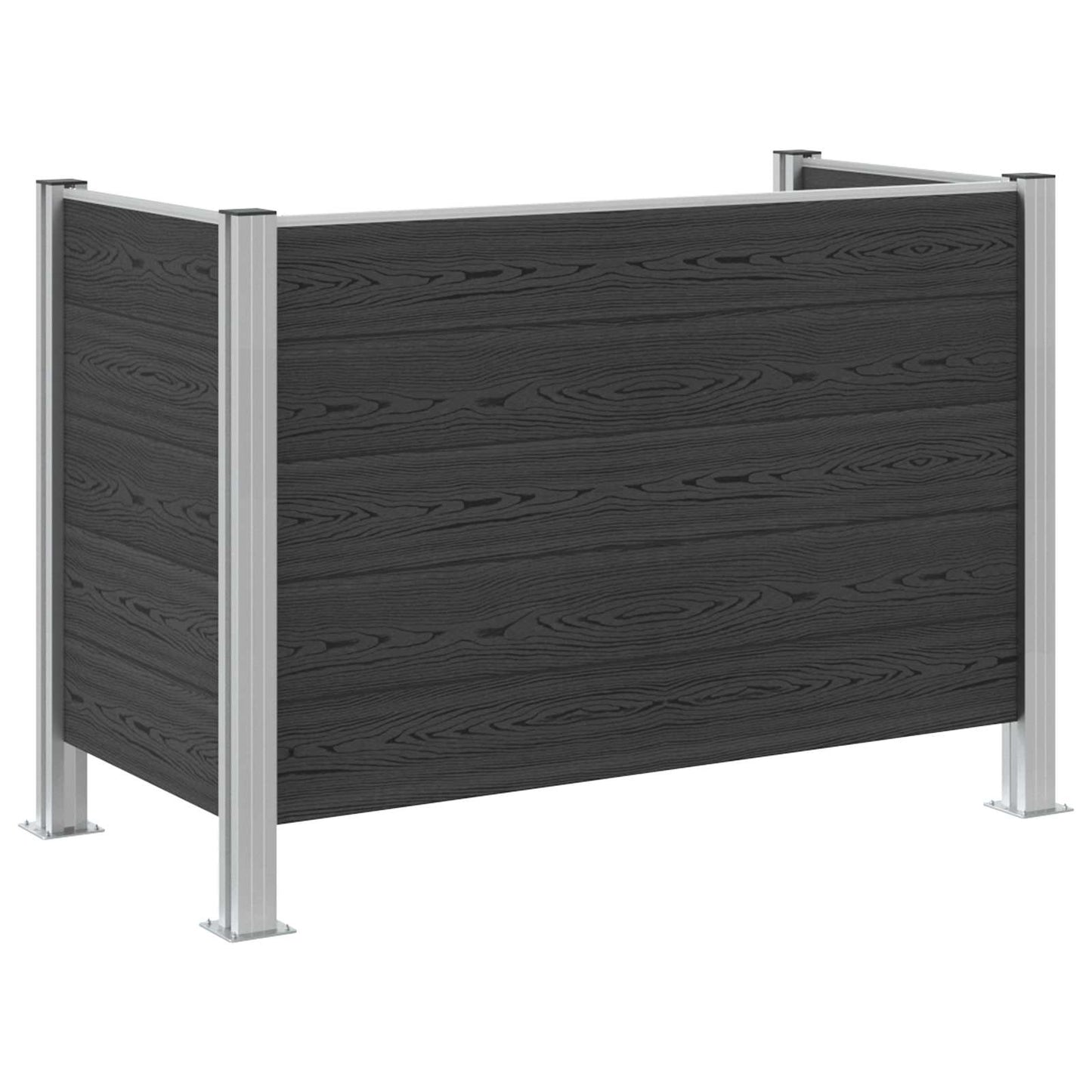 Afvalbak Schutting Grijs 161 x 85 x 115 cm Aluminium en WPC