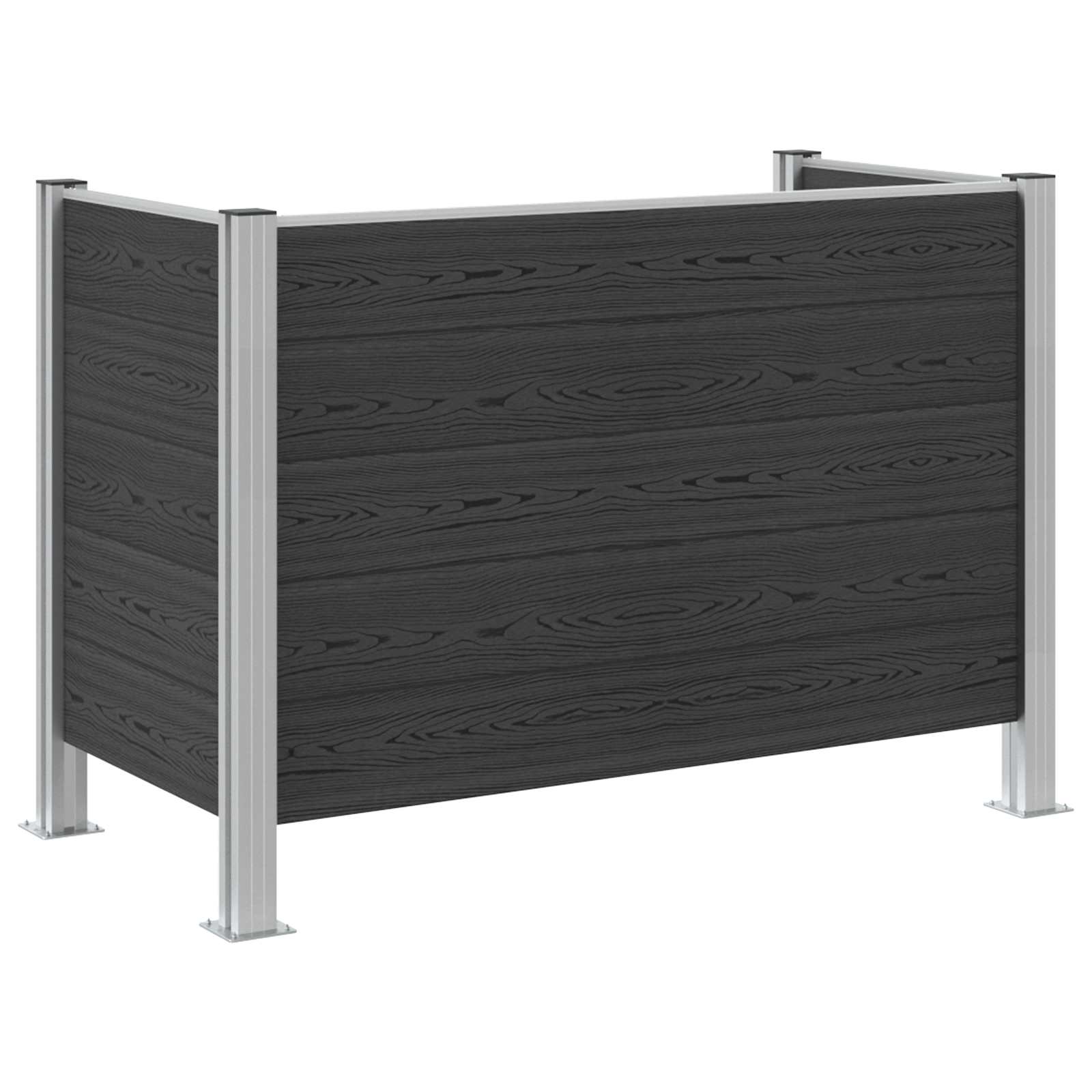 Afvalbak Schutting Grijs 161 x 85 x 115 cm Aluminium en WPC