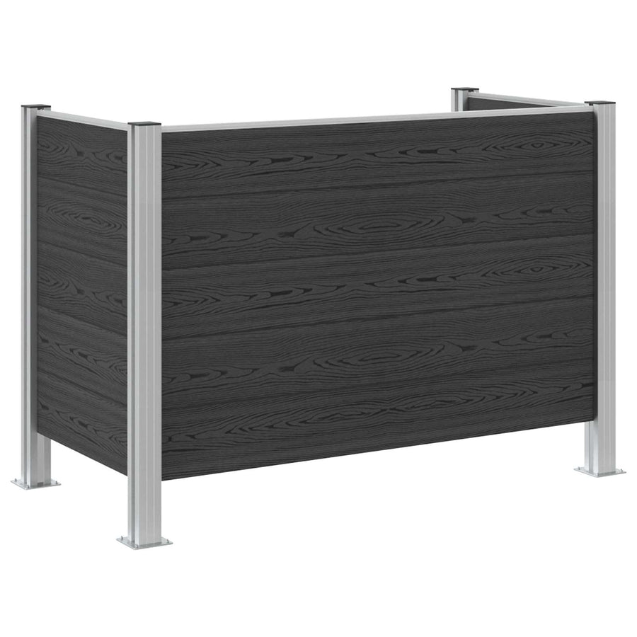 Afvalbak Schutting Grijs 161 x 85 x 115 cm Aluminium en WPC