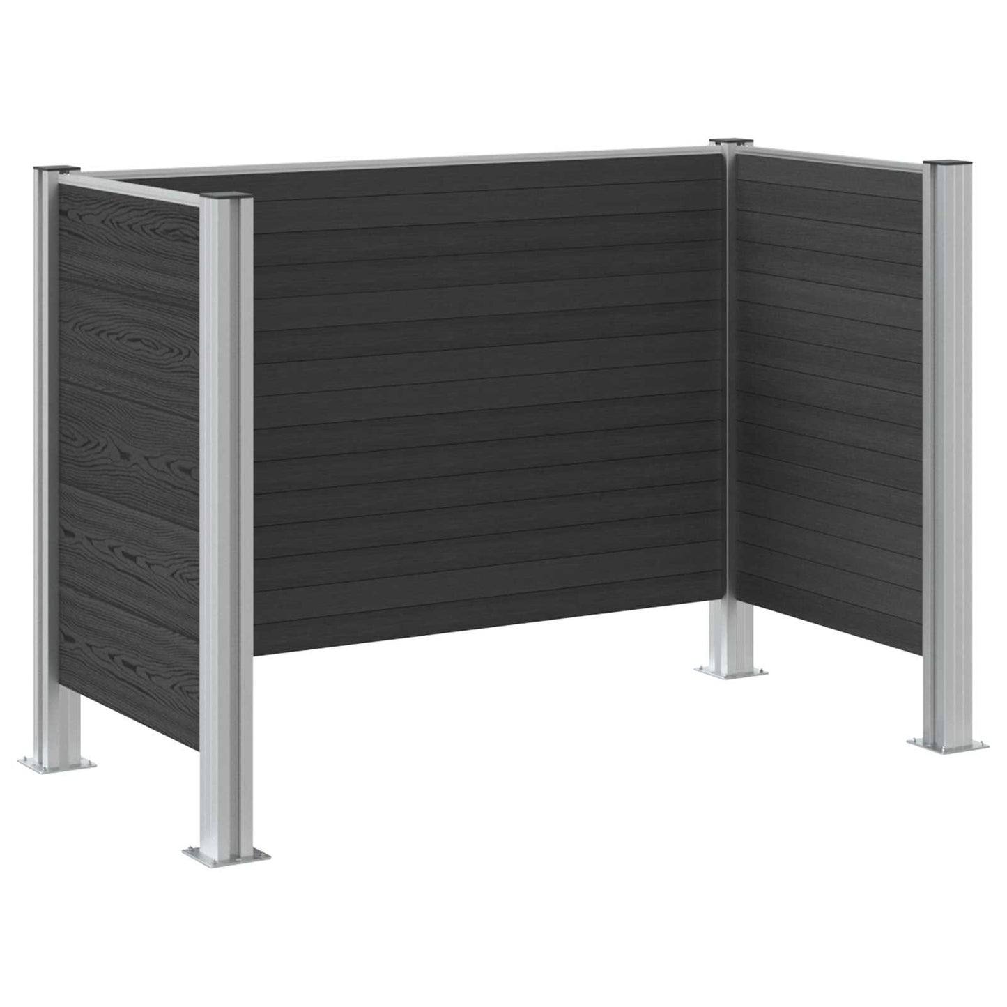 Afvalbak Schutting Grijs 161 x 85 x 115 cm Aluminium en WPC