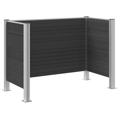 Afvalbak Schutting Grijs 161 x 85 x 115 cm Aluminium en WPC