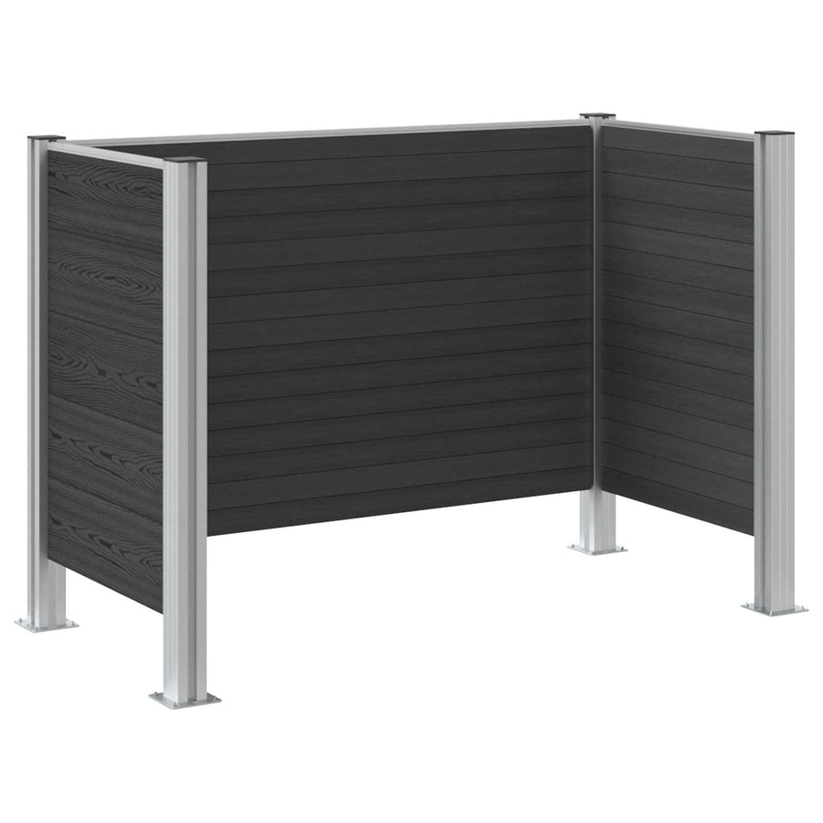 Afvalbak Schutting Grijs 161 x 85 x 115 cm Aluminium en WPC