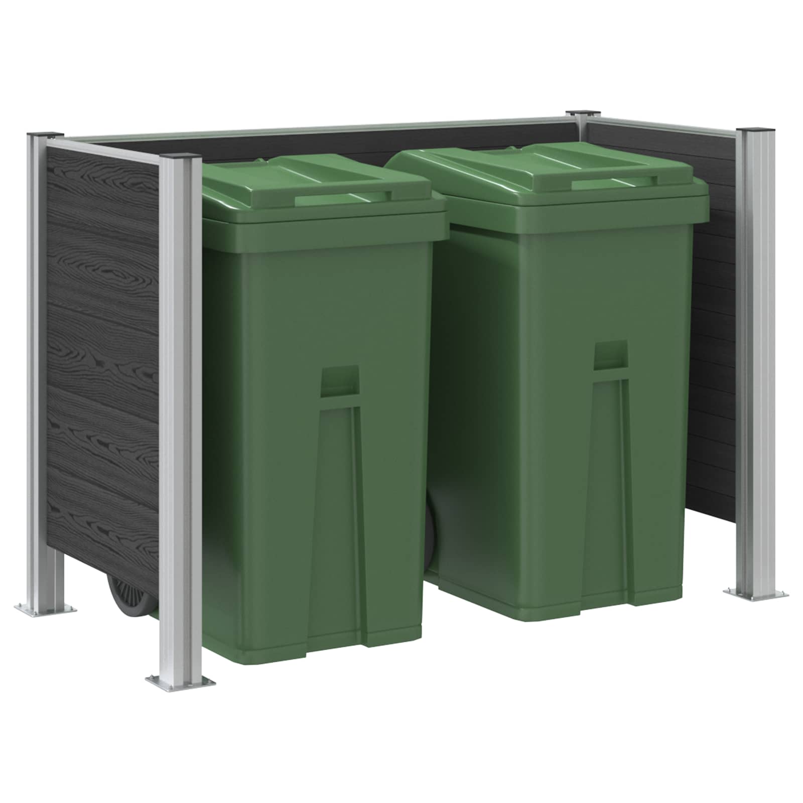 Afvalbak Schutting Grijs 161 x 85 x 115 cm Aluminium en WPC