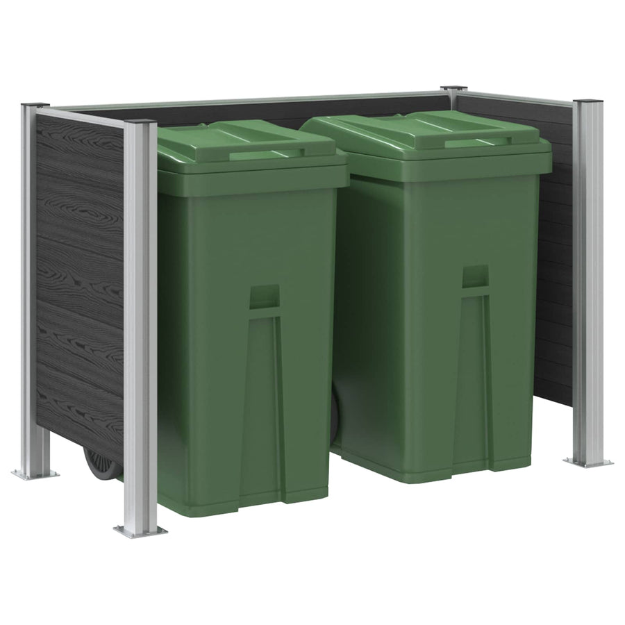 Afvalbak Schutting Grijs 161 x 85 x 115 cm Aluminium en WPC