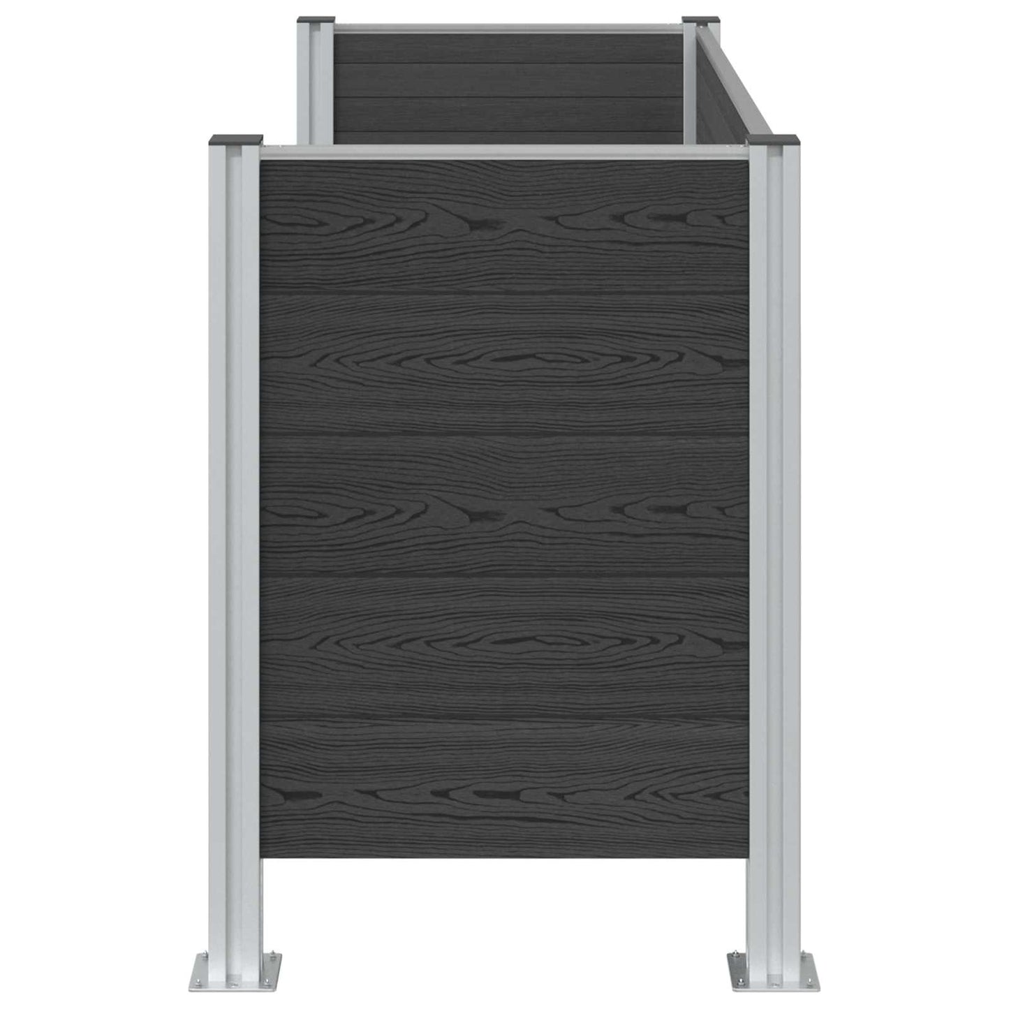 Afvalbak Schutting Grijs 161 x 85 x 115 cm Aluminium en WPC