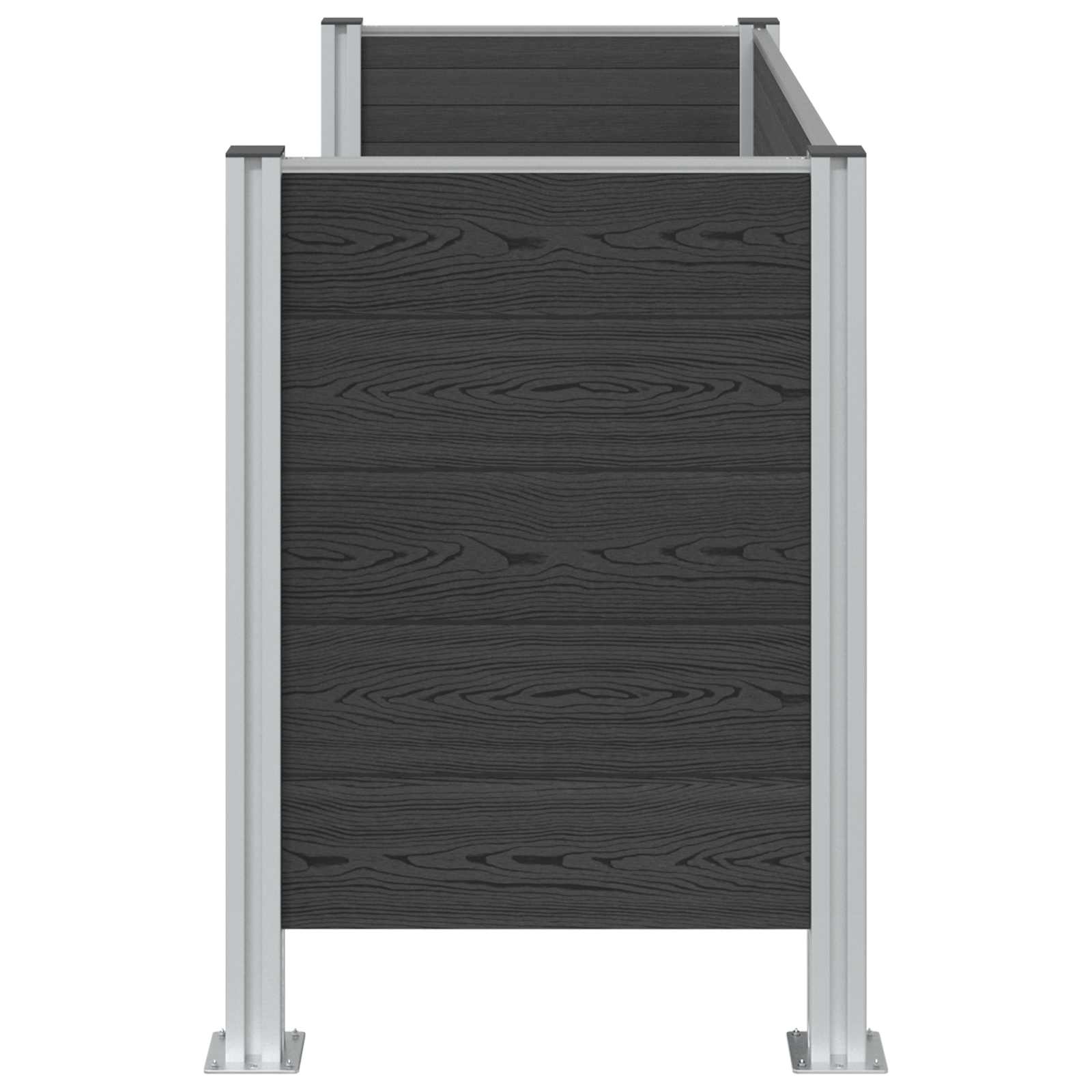 Afvalbak Schutting Grijs 161 x 85 x 115 cm Aluminium en WPC