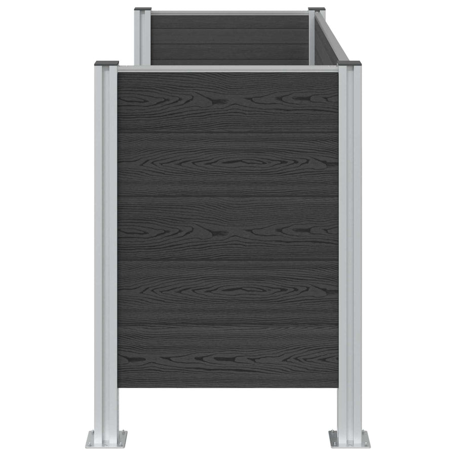 Afvalbak Schutting Grijs 161 x 85 x 115 cm Aluminium en WPC
