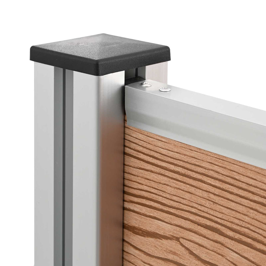 Afvalbak Schutting Bruin 237 x 85 x 115 cm Aluminium en WPC