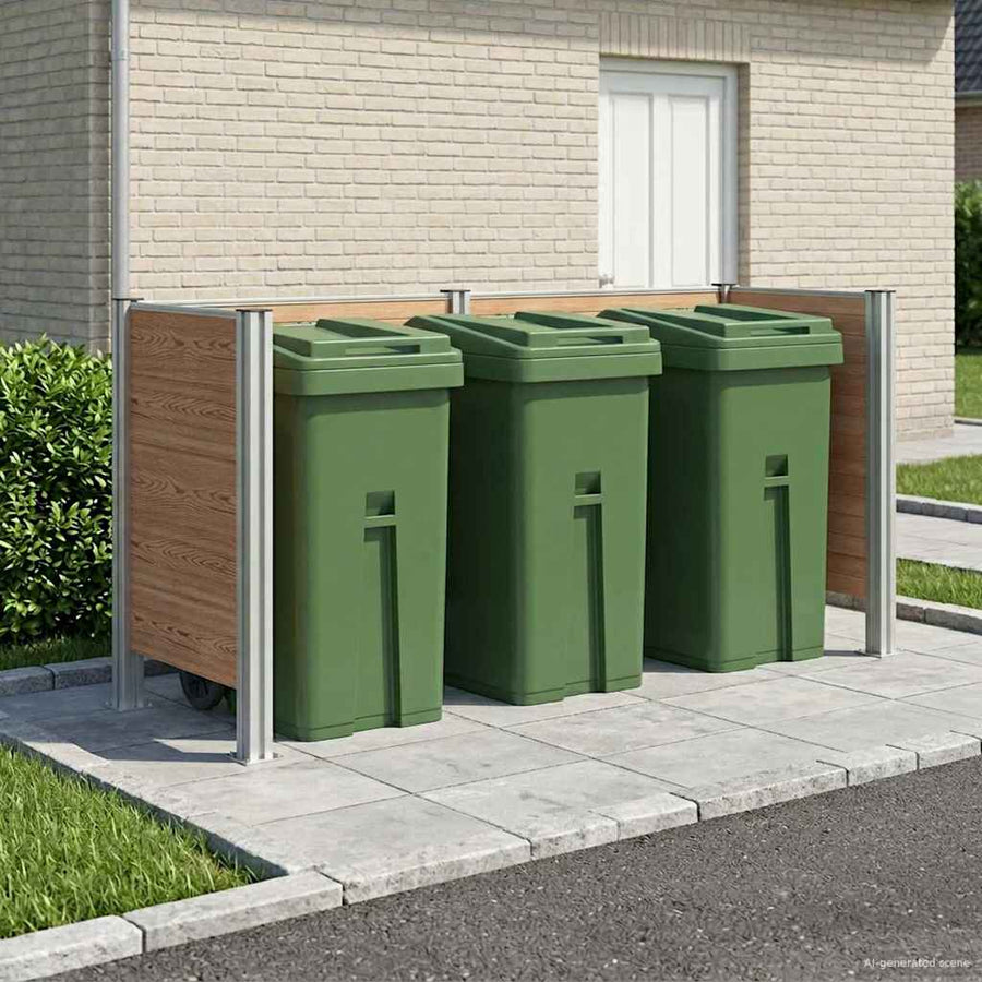 Afvalbak Schutting Bruin 237 x 85 x 115 cm Aluminium en WPC