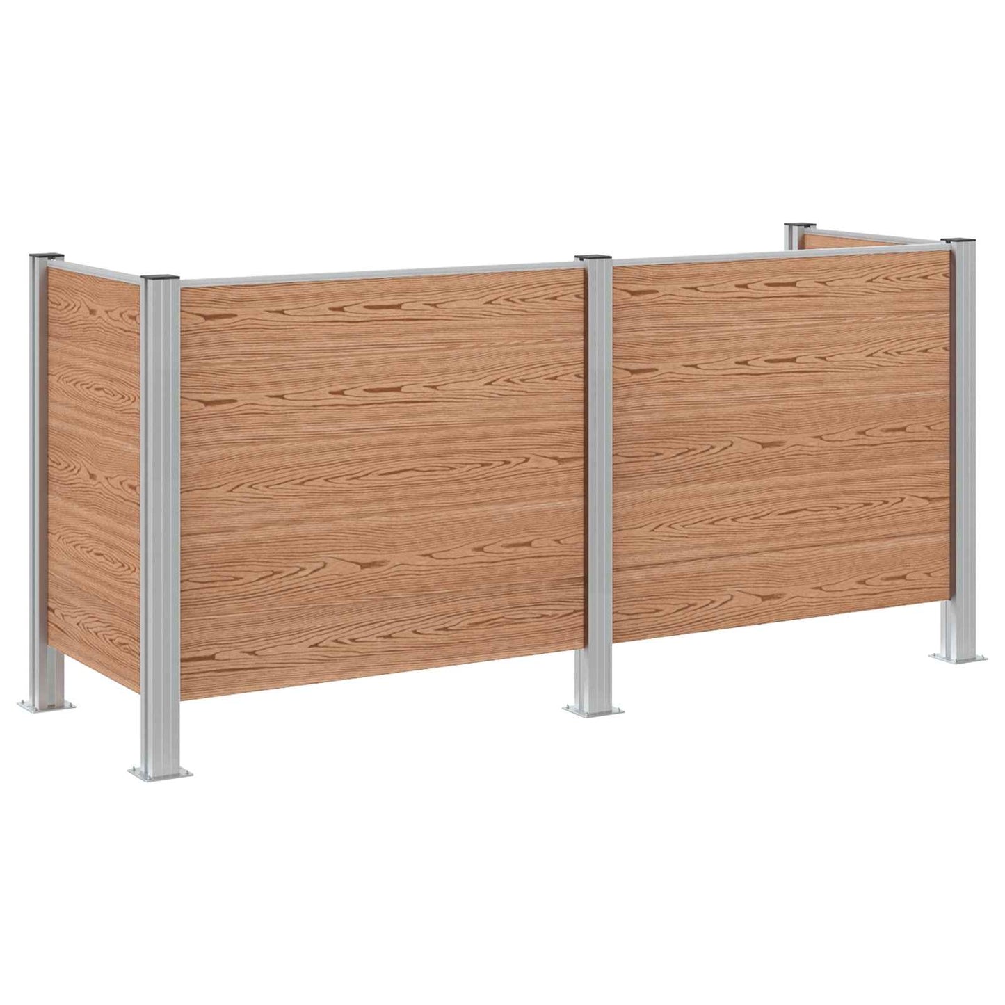 Afvalbak Schutting Bruin 237 x 85 x 115 cm Aluminium en WPC