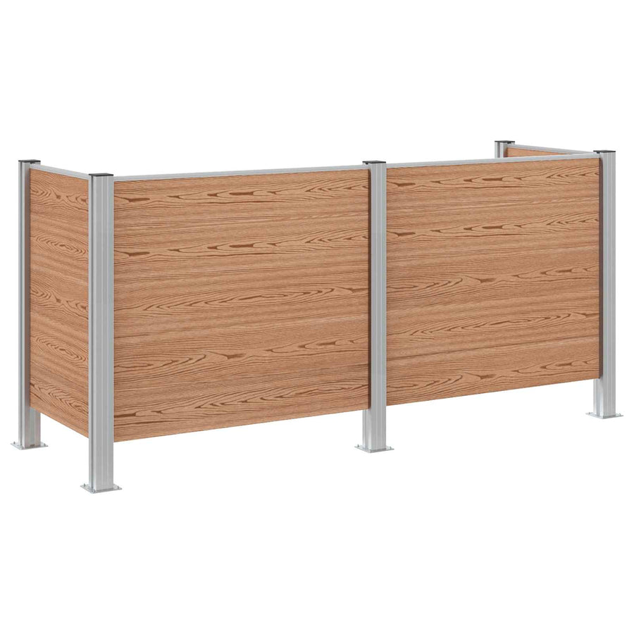 Afvalbak Schutting Bruin 237 x 85 x 115 cm Aluminium en WPC