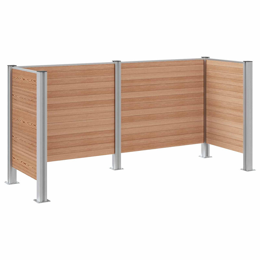 Afvalbak Schutting Bruin 237 x 85 x 115 cm Aluminium en WPC