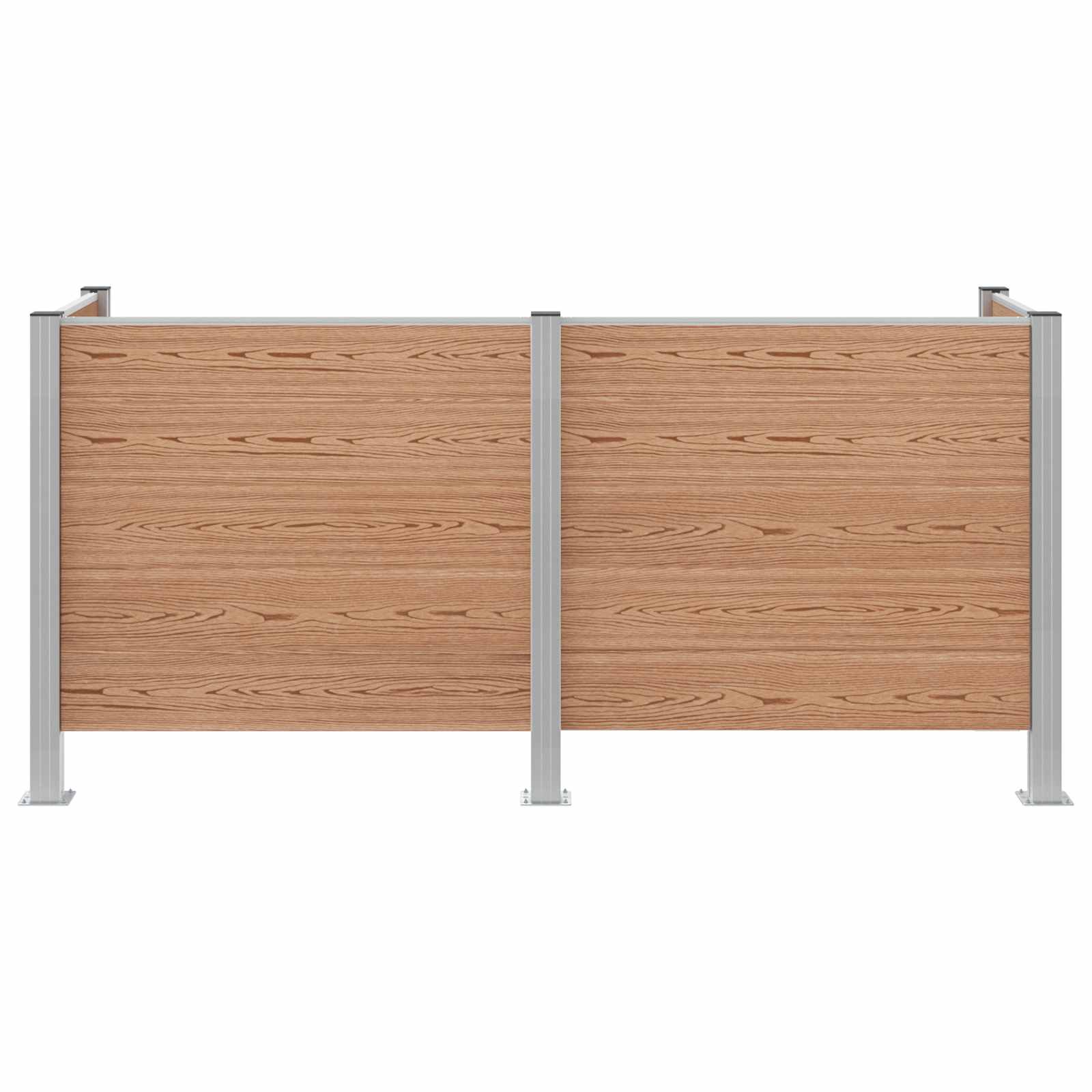 Afvalbak Schutting Bruin 237 x 85 x 115 cm Aluminium en WPC