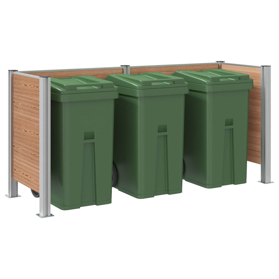Afvalbak Schutting Bruin 237 x 85 x 115 cm Aluminium en WPC