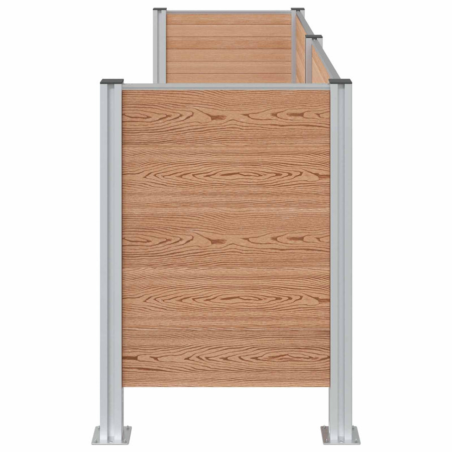 Afvalbak Schutting Bruin 237 x 85 x 115 cm Aluminium en WPC
