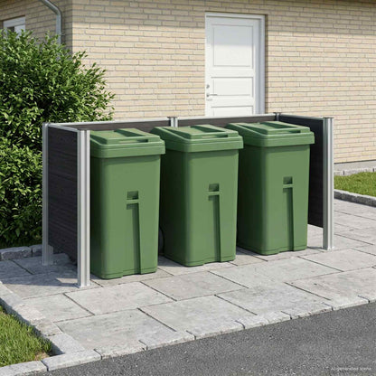 Afvalbak Schutting Grijs 237 x 85 x 115 cm Aluminium en WPC