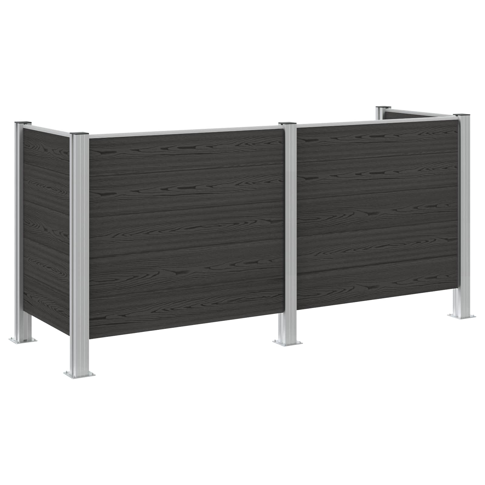 Afvalbak Schutting Grijs 237 x 85 x 115 cm Aluminium en WPC