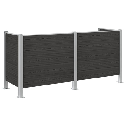 Afvalbak Schutting Grijs 237 x 85 x 115 cm Aluminium en WPC