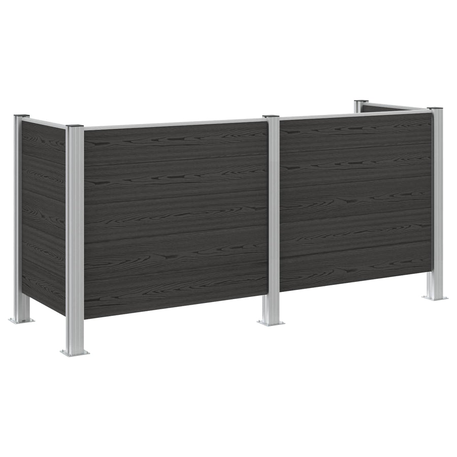 Afvalbak Schutting Grijs 237 x 85 x 115 cm Aluminium en WPC