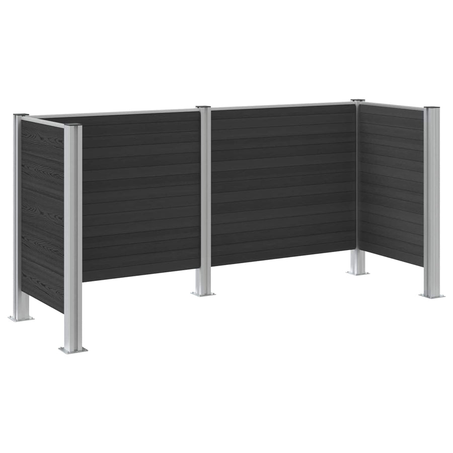 Afvalbak Schutting Grijs 237 x 85 x 115 cm Aluminium en WPC