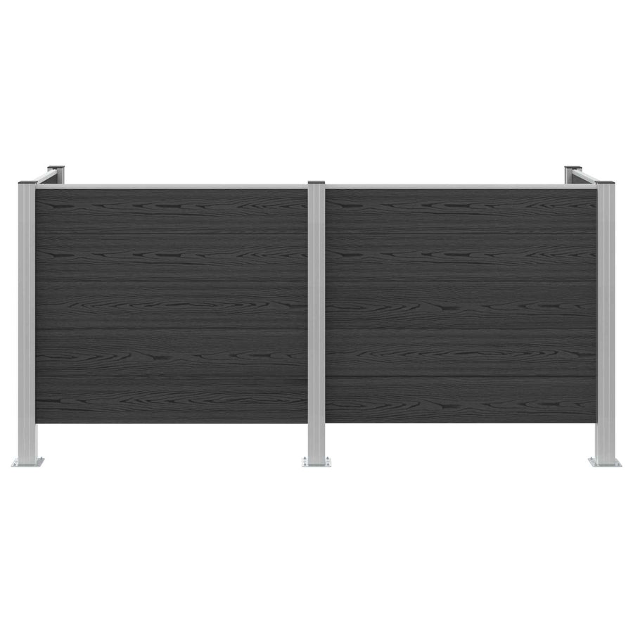 Afvalbak Schutting Grijs 237 x 85 x 115 cm Aluminium en WPC