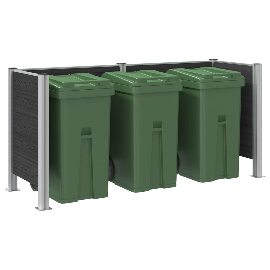 Afvalbak Schutting Grijs 237 x 85 x 115 cm Aluminium en WPC