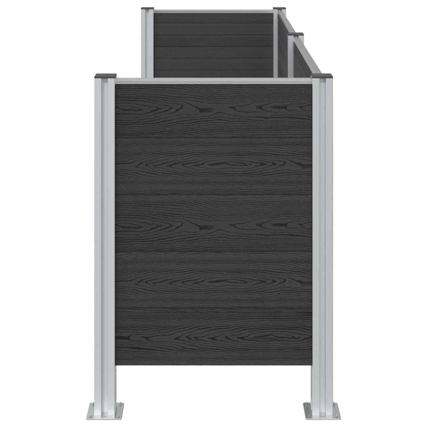 Afvalbak Schutting Grijs 237 x 85 x 115 cm Aluminium en WPC