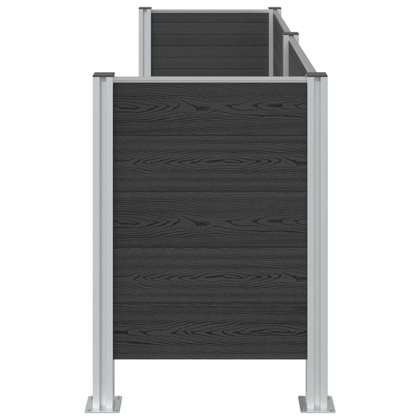 Afvalbak Schutting Grijs 237 x 85 x 115 cm Aluminium en WPC