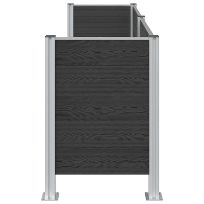 Afvalbak Schutting Grijs 237 x 85 x 115 cm Aluminium en WPC
