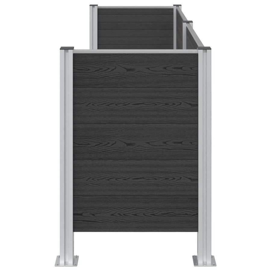 Afvalbak Schutting Grijs 237 x 85 x 115 cm Aluminium en WPC