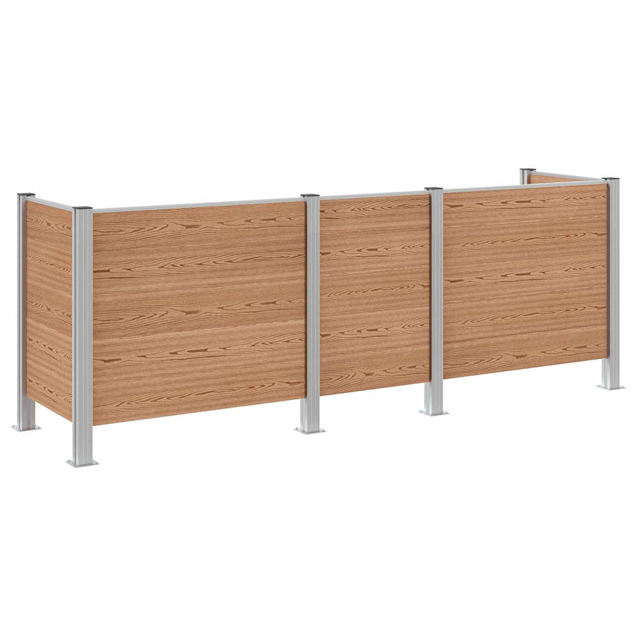 Afvalbak Schutting Bruin 315 x 85 x 115 cm Aluminium en WPC