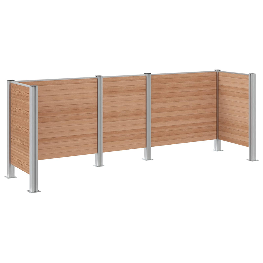 Afvalbak Schutting Bruin 315 x 85 x 115 cm Aluminium en WPC