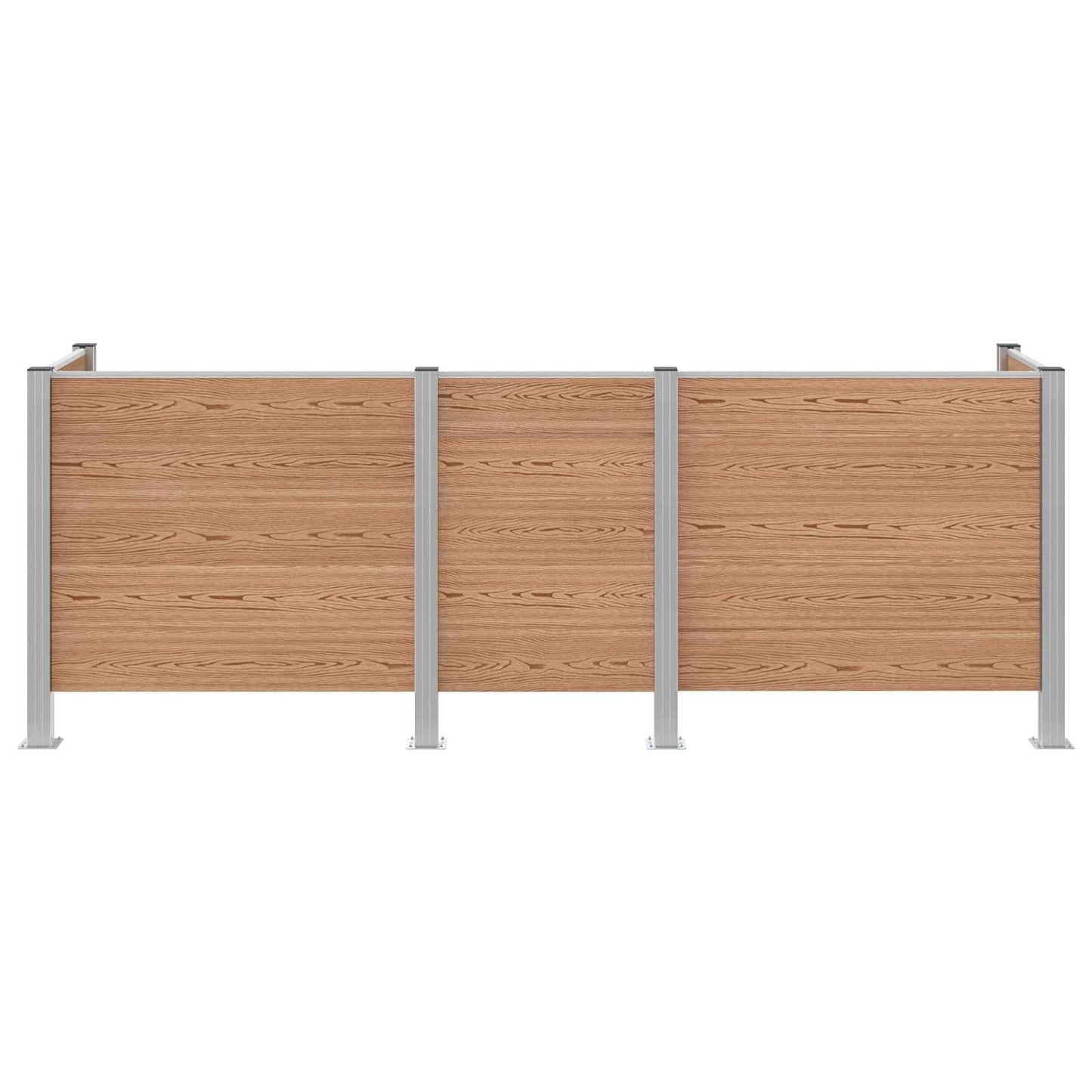 Afvalbak Schutting Bruin 315 x 85 x 115 cm Aluminium en WPC