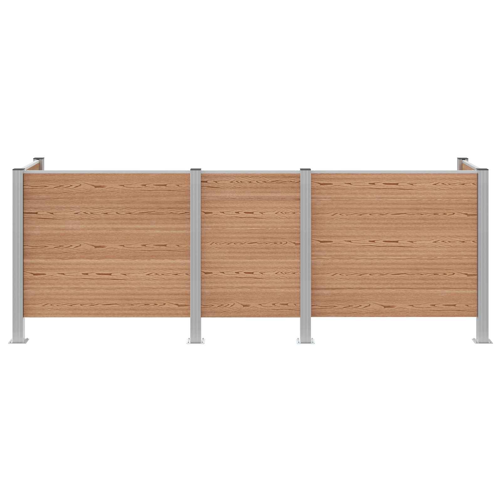 Afvalbak Schutting Bruin 315 x 85 x 115 cm Aluminium en WPC
