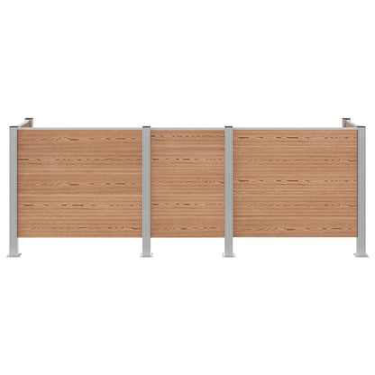 Afvalbak Schutting Bruin 315 x 85 x 115 cm Aluminium en WPC